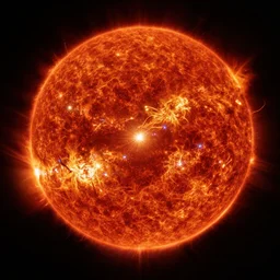 photograph of a solar flare, astrophotography, NASA, 4K, Detailed, HDR