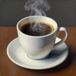 surreal surrealism surrealist painting of coffee, detailed