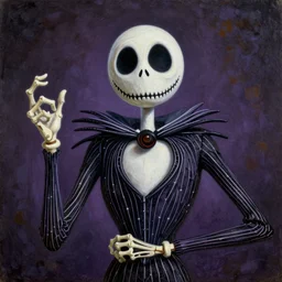 highly detailed painting of jack skellington painted by edouard manet
