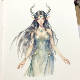 watercolor art on paper, elementalist, highly detailed, artstation, masterpiece, award - winning