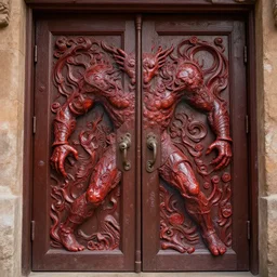 the great door of hell, intrincate details, flesh and blood, painted by pixar