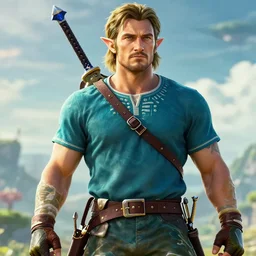 Henry Cavill as big strong link from legend of Zelda