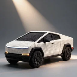 a crochet cybertruck