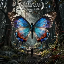 butterfly paranormal glitch horror movie poster