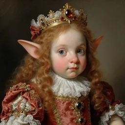 baroque rococo painting Royal Fancy Paul Dano Hildebrandt Lisa Frank high detail cute adorable whimsical up close gremlin