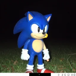 trail cam footage of sonic the hedgehog, night, low definition image