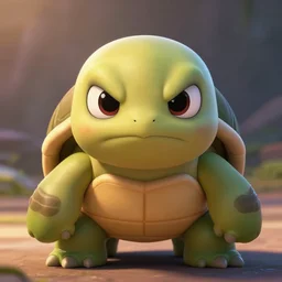 super cute but angry turtle, portrait, face symmetry, centered, anime style, disney character style, octane render, symetrical portrait, 3 d, pixar, disney, epic lighting, cinematic composition, hyperrealistic, 8 k