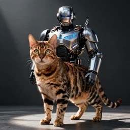 a bengal cat as RoboCop, unreal engine
