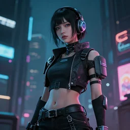 beautiful fantasy cyberpunk girl