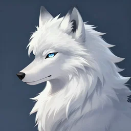 art of white wolf fursona, profile picture, highly detailed anime artwork, Falvie, pixiv, furaffinity, DeviantArt, trending on artstation
