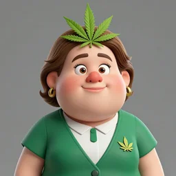 cartoon caricature portrait of a cannabis themed character. octane 4 k render by eyvind earle, female mean fat politician australian award winning political comedy illustration
