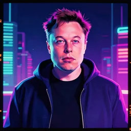 elon in hoodie, portrait, vaporwave, synthwave, neon, vector graphics, cinematic, volumetric lighting, f 8 aperture, cinematic eastman 5 3 8 4 film, photorealistic