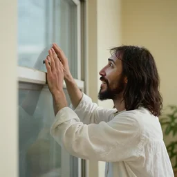 jesus knocks on un windows