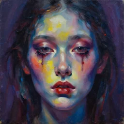 vivid nightmare dream face memory amnesia impasto oil painting