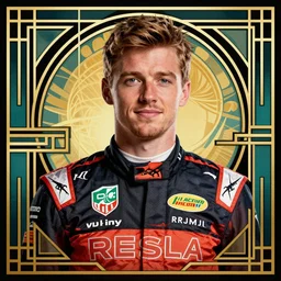 christian horner portrait, art deco,