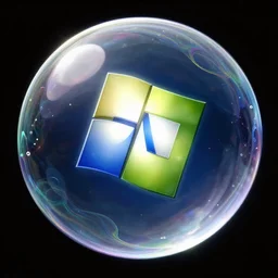 a highly detailed 4 k photograph of the windows xp bliss wallpaper inside of a giant floating soap bubble, abstract, award winning photoshop creation h 5 7 6