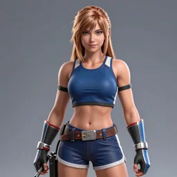 official portrait of Janet Coleen Belcher, a playable fighter for PS4 fighting game, bump mapping, global illumination, incredibly detailed, D&D protagonist, octane render, finished concept art, digital art by Katsuya Terada, trending on Artstation