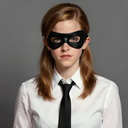 young Emma Watson as secret agent girl, marvel character, black eye mask, black tie, white shirt, hyperrealist digital painting by Mario Testino, Stanley Artgerm Lau, WLOP, Andrei Riabovitchev, masterpiece, trending on artstation, cgstudio