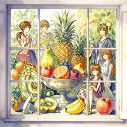 a beautiful insanely intricate watercolor illustration of modern fruit still life in the windows, colorfull, by william turner art, by greg rutkowski, by james jean, by rossdraws, by frank franzzeta, by sakimichan, by edmund dulac, trending on artstation, insanely detailed, masterpiece,