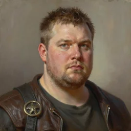 a _ fantasy _ style _ portrait _ painting _ of slightly chubby white male very short hair short stubble, brown hair, rpg dnd oil _ painting _ unreal _ 5 _ daz. _ rpg _ portrait _ extremely _ detailed _ artgerm _ greg _ rutkowski _ greg