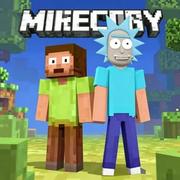 Rick and Morty in minecraft, minecraft mods, game poster, trailer