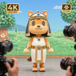 cleopatra cosplaying ankha from animal crossing, full body shot, 5 5 mm lens, sony a 3 camera shot, 4 k ultra hd, realistic photo contest, cosplay