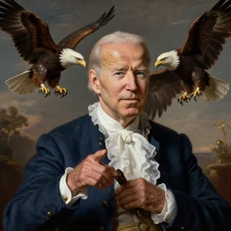 portrait of joe biden in roccoco style, by fragonard, stunning, epic, eagles