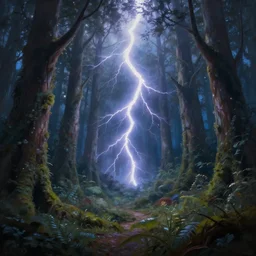 a painting of a surreal landscape in a magical forest, greg rutkowski, digital art, fantasy art, volumetric lightning, volumetric shadows, very high detail, unreal engine, cinematic lightning, high quality