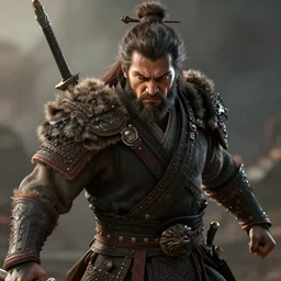 portrait of scowling warrior in fierce combat, hyper - realistic, unreal engine, octane render, digital art, trending on artstation, 8 k, detailed, atmospheric, immaculate
