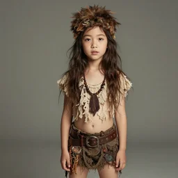 a 2 2 yo cavewoman fashion model, professional photo
