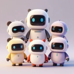 cutie stuffed robot animal friends, unreal ungine 5, octane render, cinema 4 d, treding artstation