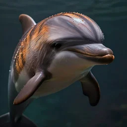 fuzzy dolphin with tiger stripes, wet fur, dramatic lighting, cinematic, establishing shot, extremely high detail, foto realistic, cinematic lighting, post processed, concept art, high details, cinematic, 8k resolution, beautiful detailed, photorealistic, digital painting, artstation, concept art, smooth, sharp focus, artstation trending, octane render, unreal engine