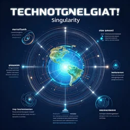 technological singularity visualised vector graphics