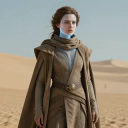 avant - garde fashion model as hologram, still from movie dune, highly detailed