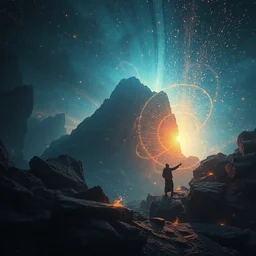 masterpiece, beautiful composition, magical, sparks of energy, ethereal, metaphysical explorer and handyman of the esoteric sharp focus, thought provoking, highly detailed, atmospheric light, unique, intricate, artstation, art by wenjun lin and artem chebokha and alena aenami and ian llanas