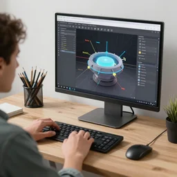 picture of a person using blender on their computer