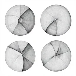 “intricate line art that form into 4 dimensional shapes, in the style of a cubist artist”