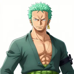 portrait painting of skeletor as roronoa zoro, art by eiichiro oda, 4 k, one piece artstyle, cel shaded, highly detailed, epic lighting
