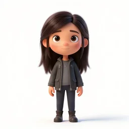 petite siren, stylized pixar-style 3d render, full body, standing, isolated on a pure white background, centered, whole figure in frame, sharp focus, studio lighting