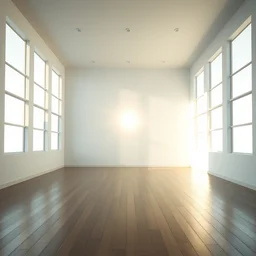 sun shines into an empty room, realistic reflection and caustic - n 9