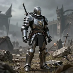 a high fantasy WW1 wizard/soldier in powered armor