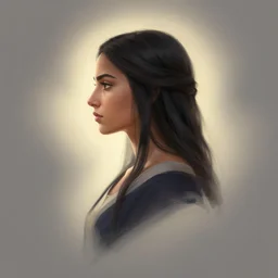 side profile centered painted portrait, Maya Ali as a storm sorcerer, D&D, matte painting concept art, beautifully backlit, official fanart, 4k, HDR, Trending on artstation, Behance, Art Nouveau, bright neon colours, by Mucha and Jesper Ejsing and RHADS and Makoto Shinkai and Lois van baarle and ilya kuvshinov and rossdraws and Cushart Krentz and Gilleard James