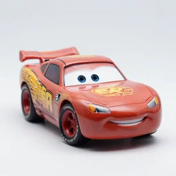 detail miniature amethyst sculpture of a Lightning McQueen , full view, high detail