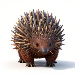 giant echidna, stylized pixar-style 3d render, full body, isolated on a pure white background, centered, entire subject in frame, sharp focus, soft studio lighting