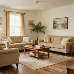 a typical American living room from the 1960s