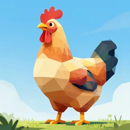low poly giant chicken, artwork by craig mullins