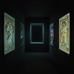 dark rooms at midnight, pitch black, psychedelic light, mirrors and glass, cassette futurism, cosmic psychedelic horror, societal breakdown, confusion, atmospheric haze, film. illustration by edward hopper, norman rockwell, alphonse mucha. film still, 1 6 mm cinematography