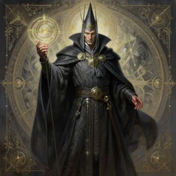 hercule poirot!!! as a powerful warlock, magic fantasy painting, elegant intricate digital painting artstation concept art by mark brooks and brad kunkle extreme detailed