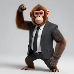 portrait of a professional monkey in a suit, studio lighting, 3 / 4 view, majestic pose, corporate business, trending on artstation, artgerm, cgsociety