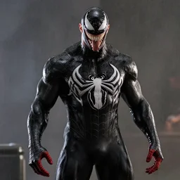 film still of Dwayne Johnson as Eddie Brock wearing black venom costume in Spider-man 3 2007, 4k